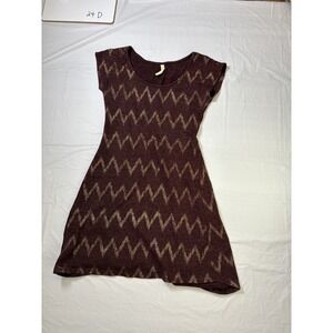 Womens My Beloved‎ Maroon/Gold short sleeve dress, size Large (L)